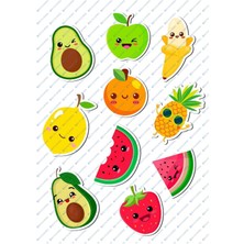 Meyve Temalı Laptop Notebook Tablet Sticker Seti 10 Adet