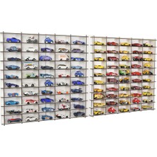 1/64 Ölçek Oyuncak Hobi Koleksiyon 100 Araçlık Set Model Oyuncak Araba Rafı