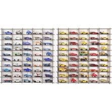 1/64 Ölçek Oyuncak Hobi Koleksiyon 100 Araçlık Set Model Oyuncak Araba Rafı