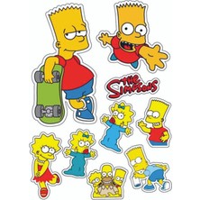Simpsons Aesthetic Temalı Laptop Tablet Telefon Defter Sticker Seti