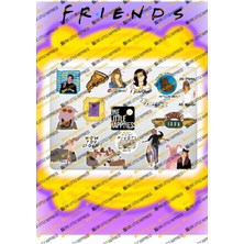 Friends Dizi Temalı Yapışkanlı Sticker Seti Bilgisayar Laptop Defter Tablet Valiz İçin