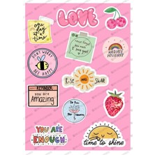 Posıtıve Vıbes Stıcker Seti Defter Ajanda Planner Laptop Notebook Tablet Sticker