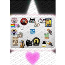 Cat Kedi Temalı Bilgisayar Laptop Defter Tablet Valiz Sticker Seti