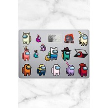Among Us Temalı Defter Ajanda Planner Bullet Journal Laptop Notebook Tablet Sticker Seti 16 Adet