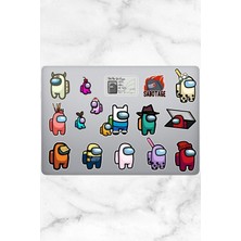 Among Us Temalı Defter Ajanda Planner Bullet Journal Laptop Notebook Tablet Sticker Seti
