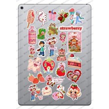 Çilek Kız Sticker Paketi Bullet Journal Defter Çıkartma Ajanda Laptop Etiket