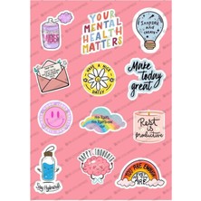 Posıtıve Vıbes Stıcker Seti Macbook Notebook Tablet Telefon Ajanda Laptop Defter Sticker Seti