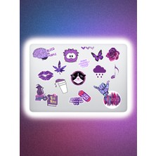 Vsco Purple Mor Temalı Bilgisayar Laptop Defter Tablet Valiz Sticker Seti