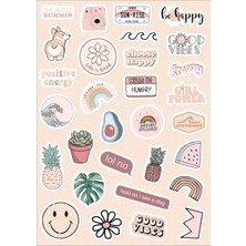 Smile Sticker Seti Renkli Yapışkanlı Defter-Ajanda-Planner-To Do List İçin Uygun