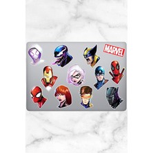 Marvel Temalı Laptop Notebook Tablet Sticker Seti 12 Adet