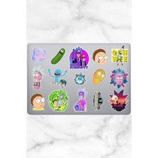 Rick And Morty Temalı Laptop Notebook Tablet Sticker Seti 15 Adet