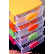 4 Çekmeceli Şeffaf Çekmece Takı Iğne Iplik Saklama Organizeri Küçük Boy Saklama Organizeri