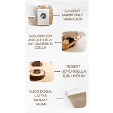Eurobano Home %100 Doğal Kaymaz Taban Yıkanabilir Gri Shaggy 3’lü Banyo Halısı, Paspas