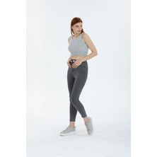 Açık Gri Yüksek Bel Toparlayıcı Dar Paça Skinny Power Likralı Kot Pantalon
