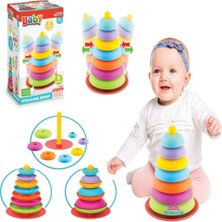 Baby Oyuncak Tabanı Haraketli Halkayı Kuleye Dizme Oyunu 9 Parça