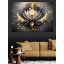 Lotus Çiçeği Dekoratif Kanvas - Mdf Ahşap Tablo