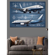 Modern Yolcu Uçağı Dekoratif Kanvas - Mdf Ahşap Tablo
