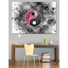 Yin Yang Deseni Dekoratif Kanvas - Mdf Ahşap Tablo