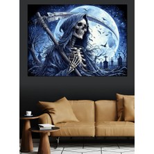Ölüm Meleği Ay Işığında Dekoratif Kanvas - Mdf Ahşap Tablo