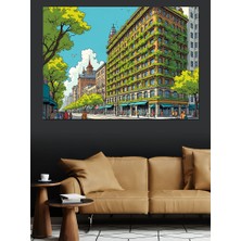 Yeşil Bina Rüyası Dekoratif Kanvas - Mdf Ahşap Tablo