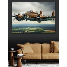Tarihi Uçak Uçuşu Dekoratif Kanvas - Mdf Ahşap Tablo