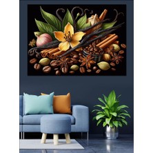 Baharatlarla Dolu Kase Dekoratif Kanvas - Mdf Ahşap Tablo