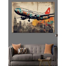 Yolcu Uçağı Dekoratif Kanvas - Mdf Ahşap Tablo