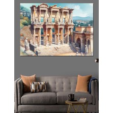 Efes Celsus Kütüphanesi Dekoratif Kanvas - Mdf Ahşap Tablo