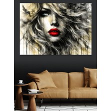 Rüzgarlı Kadın Dekoratif Kanvas - Mdf Ahşap Tablo