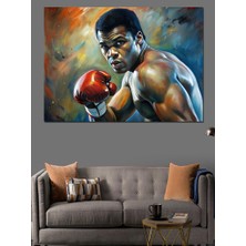 Boksör Muhammed Ali Dekoratif Kanvas - Mdf Ahşap Tablo