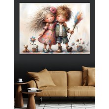 El Ele Çocuklar Dekoratif Kanvas - Mdf Ahşap Tablo