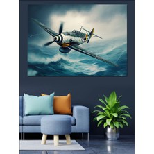 Savaş Uçağı Dekoratif Kanvas - Mdf Ahşap Tablo