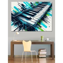 Elektronik Klavye Dekoratif Kanvas - Mdf Ahşap Tablo