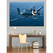 Deniz Üstü Uçak Dekoratif Kanvas - Mdf Ahşap Tablo