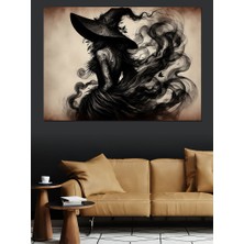 Siyah Duman Cadısı Dekoratif Kanvas - Mdf Ahşap Tablo