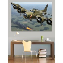 Bombardıman Uçağı Dekoratif Kanvas - Mdf Ahşap Tablo