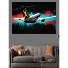 Yolcu Uçağı Manevrası Dekoratif Kanvas - Mdf Ahşap Tablo
