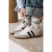 Daxtors Kadın Ortopedik Sneaker Spor Ayakkabı Beyaz Renkli Düz Taban ile Günlük Rahatlık