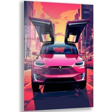 Exel Home Arabalar Cam Tablo - Karışık - Dikey Motif 01-022