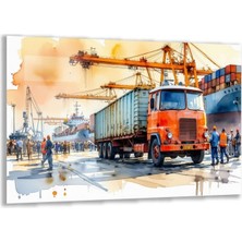 Exel Home Arabalar Cam Tablo - Kamyonlar - Yatay Motif 05-056