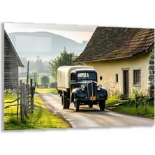 Exel Home Arabalar Cam Tablo - Klasik Arabalar - Yatay Motif 02-003