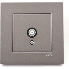 Viko Antrasit Novella F Konnektör Sonlu Uydu Prizi  (Mekanizma Dahil) (VK-92005396)