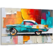 Exel Home Arabalar Cam Tablo - Klasik Arabalar - Yatay Motif 02-009