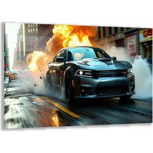 Exel Home Arabalar Cam Tablo - Spor Arabalar - Yatay Motif 03-066