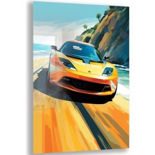 Exel Home Arabalar Cam Tablo - Karışık - Dikey Motif 01-036