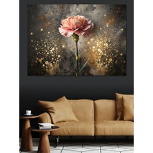 Pembe Karanfil Dekoratif Kanvas - Mdf Ahşap Tablo