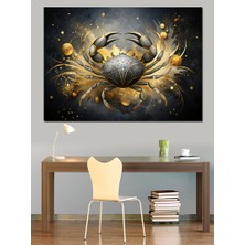 Yengeç Burcu Dekoratif Kanvas - Mdf Ahşap Tablo