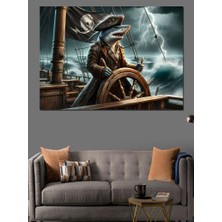 Korsan Köpekbalığı  Dekoratif Kanvas - Mdf Ahşap Tablo