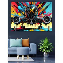 Sanatsal Uçak Dekoratif Kanvas - Mdf Ahşap Tablo