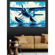 Buzda Deniz Uçağı Dekoratif Kanvas - Mdf Ahşap Tablo